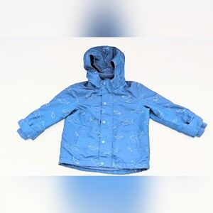 Joe Fresh Toddler (Size 3) Blue Lined Hooded Jacket with Shark Design